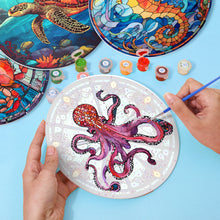 Carica l&#39;immagine nel visualizzatore di Gallery, Set di 4 Tovagliette da Dipingere con i numeri (20cm diametro) - Creature dell&#39;Oceano