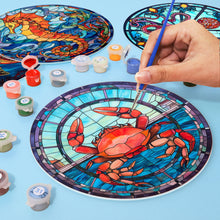 Carica l&#39;immagine nel visualizzatore di Gallery, Set di 4 Tovagliette da Dipingere con i numeri (20cm diametro) - Creature dell&#39;Oceano