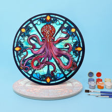 Carica l'immagine nel visualizzatore di Gallery, Set di 4 Tovagliette da Dipingere con i numeri (20cm diametro) - Creature dell'Oceano