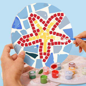 Set di 6 Tovagliette da Dipingere con i numeri (20cm diametro) - Motivo Geometrico Decorativo