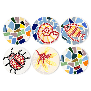 Set di 6 Tovagliette da Dipingere con i numeri (20cm diametro) - Motivo Geometrico Decorativo