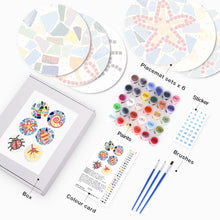 Carica l&#39;immagine nel visualizzatore di Gallery, Set di 6 Tovagliette da Dipingere con i numeri (20cm diametro) - Motivo Geometrico Decorativo