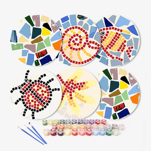 Set di 6 Tovagliette da Dipingere con i numeri (20cm diametro) - Motivo Geometrico Decorativo