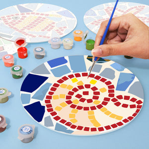 Set di 6 Tovagliette da Dipingere con i numeri (20cm diametro) - Motivo Geometrico Decorativo