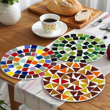 Carica l'immagine nel visualizzatore di Gallery, Set di 6 Tovagliette da Dipingere con i numeri (20cm diametro) - Geometrico Moderno