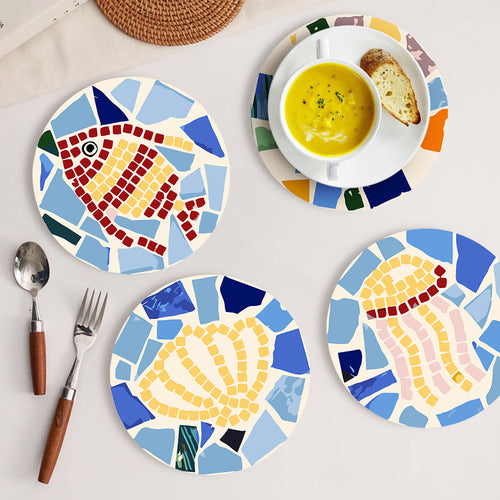 Dipingere con i numeri Set da Tavola 20 cm (6 pezzi) - Stile Mediterraneo