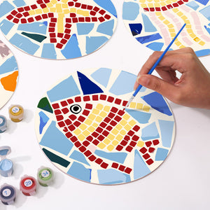 Set di 6 Tovagliette da Dipingere con i numeri (20cm diametro) -  Stile Mediterraneo
