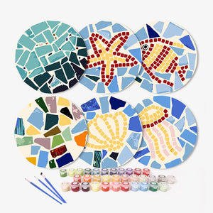 Set di 6 Tovagliette da Dipingere con i numeri (20cm diametro) -  Stile Mediterraneo