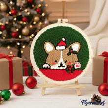 Carica l'immagine nel visualizzatore di Gallery, Punch Needle Kit Cane di Babbo Natale