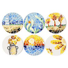 Carica l&#39;immagine nel visualizzatore di Gallery, Set di 6 Tovagliette da Dipingere con i numeri (20cm diametro) -  Vita Costiera