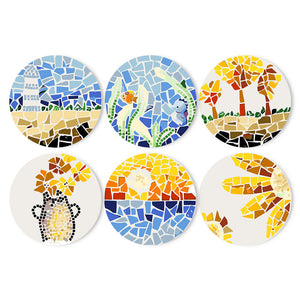 Set di 6 Tovagliette da Dipingere con i numeri (20cm diametro) -  Vita Costiera
