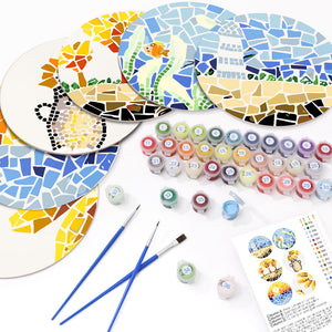 Set di 6 Tovagliette da Dipingere con i numeri (20cm diametro) -  Vita Costiera