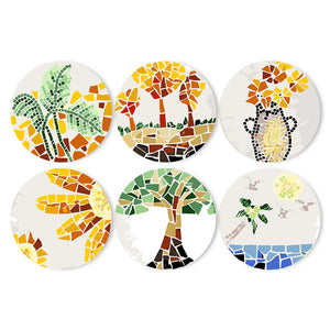 Set di 6 Tovagliette da Dipingere con i numeri (20cm diametro) - Botanica e Natura