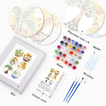 Carica l&#39;immagine nel visualizzatore di Gallery, Set di 6 Tovagliette da Dipingere con i numeri (20cm diametro) - Botanica e Natura