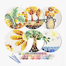 Carica l&#39;immagine nel visualizzatore di Gallery, Set di 6 Tovagliette da Dipingere con i numeri (20cm diametro) - Botanica e Natura
