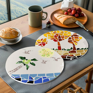Set di 6 Tovagliette da Dipingere con i numeri (20cm diametro) - Botanica e Natura