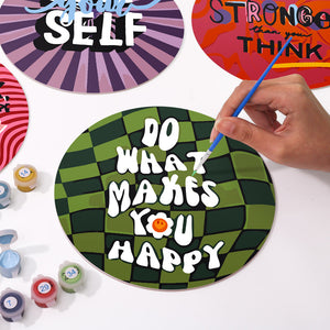 Set di 6 Tovagliette da Dipingere con i numeri (20cm diametro) - Frasi Motivazionali