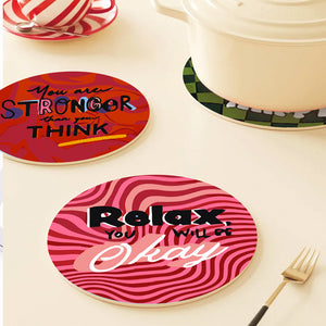 Set di 6 Tovagliette da Dipingere con i numeri (20cm diametro) - Frasi Motivazionali