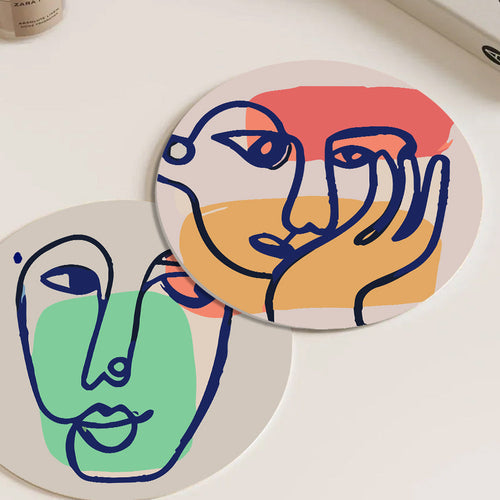 Dipingere con i numeri Set da Tavola 20 cm (6 pezzi) - Viso Astratto Moderno