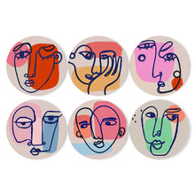 Carica l&#39;immagine nel visualizzatore di Gallery, Set di 6 Tovagliette da Dipingere con i numeri (20cm diametro) - Viso Astratto Moderno