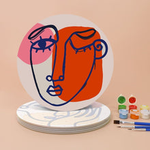 Carica l'immagine nel visualizzatore di Gallery, Set di 6 Tovagliette da Dipingere con i numeri (20cm diametro) - Viso Astratto Moderno
