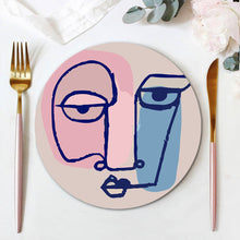 Carica l&#39;immagine nel visualizzatore di Gallery, Set di 6 Tovagliette da Dipingere con i numeri (20cm diametro) - Viso Astratto Moderno