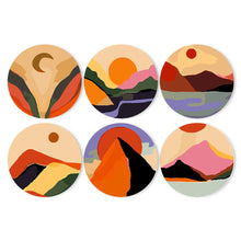 Carica l&#39;immagine nel visualizzatore di Gallery, Set di 6 Tovagliette da Dipingere con i numeri (20cm diametro) - Montagna Astratta Moderna