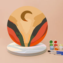 Carica l'immagine nel visualizzatore di Gallery, Set di 6 Tovagliette da Dipingere con i numeri (20cm diametro) - Montagna Astratta Moderna