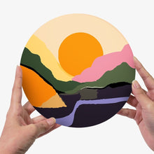 Carica l'immagine nel visualizzatore di Gallery, Set di 6 Tovagliette da Dipingere con i numeri (20cm diametro) - Montagna Astratta Moderna