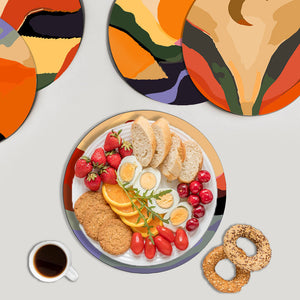 Set di 6 Tovagliette da Dipingere con i numeri (20cm diametro) - Montagna Astratta Moderna