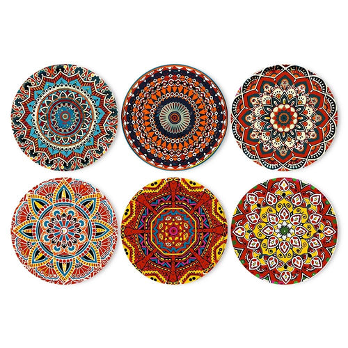Dipingere con i numeri Set da Tavola 20 cm (6 pezzi) - Mandala Bohème Rotondo