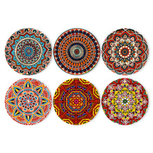 Carica l&#39;immagine nel visualizzatore di Gallery, Set di 6 Tovagliette da Dipingere con i numeri (20cm diametro) -  Mandala Bohème Rotondo