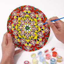 Carica l&#39;immagine nel visualizzatore di Gallery, Set di 6 Tovagliette da Dipingere con i numeri (20cm diametro) -  Mandala Bohème Rotondo
