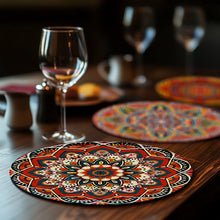Carica l&#39;immagine nel visualizzatore di Gallery, Set di 6 Tovagliette da Dipingere con i numeri (20cm diametro) -  Mandala Bohème Rotondo