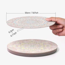 Carica l&#39;immagine nel visualizzatore di Gallery, Set di 6 Tovagliette da Dipingere con i numeri (20cm diametro) -  Mandala Bohème Rotondo
