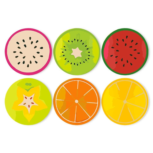 Dipingere con i numeri Set di Tovagliette 20 cm (6 pezzi) - Fette di Frutta Colorate