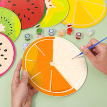 Carica l'immagine nel visualizzatore di Gallery, Set di 6 Tovagliette da Dipingere con i numeri (20cm diametro) - Fette di Frutta Colorate