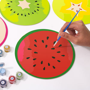 Set di 6 Tovagliette da Dipingere con i numeri (20cm diametro) - Fette di Frutta Colorate