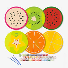 Carica l&#39;immagine nel visualizzatore di Gallery, Set di 6 Tovagliette da Dipingere con i numeri (20cm diametro) - Fette di Frutta Colorate