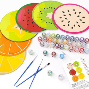 Set di 6 Tovagliette da Dipingere con i numeri (20cm diametro) - Fette di Frutta Colorate