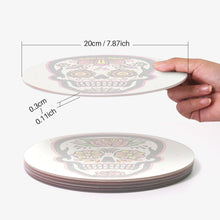 Carica l&#39;immagine nel visualizzatore di Gallery, Set di 6 Tovagliette da Dipingere con i numeri (20cm diametro) - Teschio Colorato
