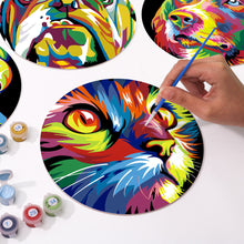 Carica l&#39;immagine nel visualizzatore di Gallery, Set di 6 Tovagliette da Dipingere con i numeri (20cm diametro) - Animal Pop Art