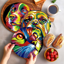 Carica l'immagine nel visualizzatore di Gallery, Set di 6 Tovagliette da Dipingere con i numeri (20cm diametro) - Animal Pop Art