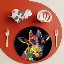 Carica l'immagine nel visualizzatore di Gallery, Set di 6 Tovagliette da Dipingere con i numeri (20cm diametro) - Animal Pop Art