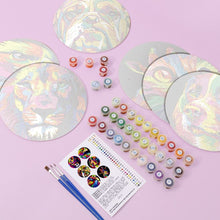 Carica l'immagine nel visualizzatore di Gallery, Set di 6 Tovagliette da Dipingere con i numeri (20cm diametro) - Animal Pop Art