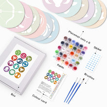 Carica l&#39;immagine nel visualizzatore di Gallery, Set di 12 Tovagliette da Dipingere con i numeri (20cm diametro) - Serie Segni Zodiacali 1