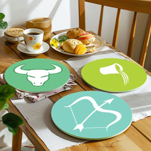 Carica l'immagine nel visualizzatore di Gallery, Set di 12 Tovagliette da Dipingere con i numeri (20cm diametro) - Serie Segni Zodiacali 2