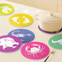 Carica l&#39;immagine nel visualizzatore di Gallery, Set di 12 Tovagliette da Dipingere con i numeri (20cm diametro) - Serie Segni Zodiacali 2