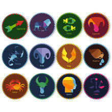 Carica l&#39;immagine nel visualizzatore di Gallery, Set di 12 Tovagliette da Dipingere con i numeri (20cm diametro) - Serie Segni Zodiacali 3
