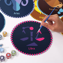 Carica l&#39;immagine nel visualizzatore di Gallery, Set di 12 Tovagliette da Dipingere con i numeri (20cm diametro) - Serie Segni Zodiacali 3